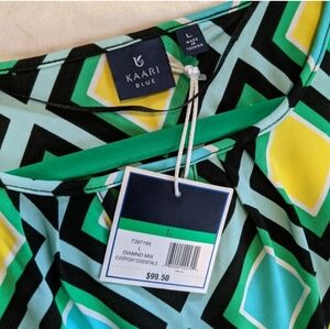 Kaari blue long sleeve knee length dress